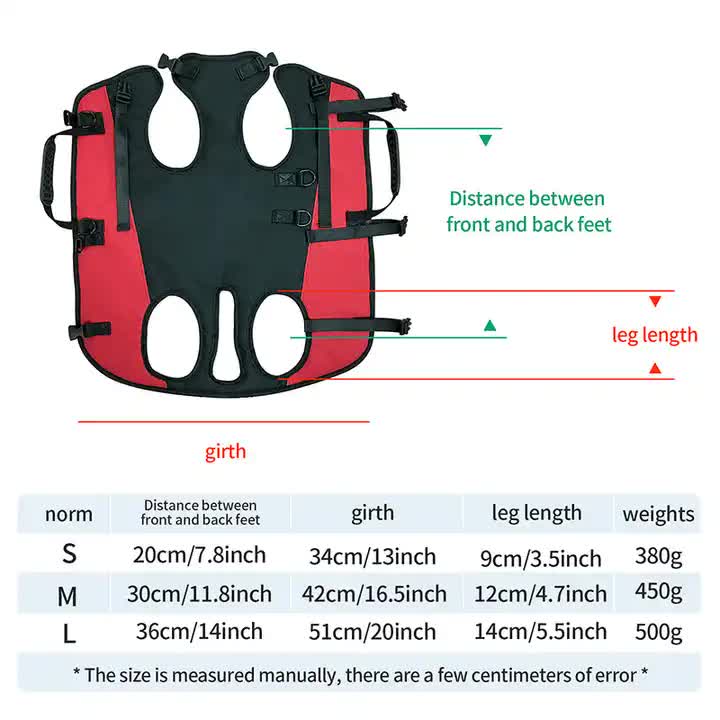 NNEDSZ S Red Multifunctional Pet Backpack with Adjustable Straps, Outdoor Assist Walking Harness Carrier for Dogs And Cycling Dog Backpack-4