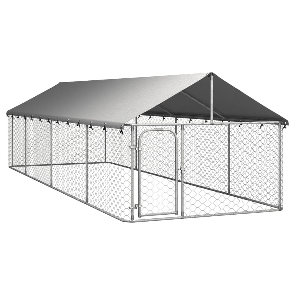 NNEVL Outdoor Dog Kennel with Roof 600x200x150 cm-0