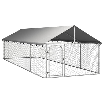 NNEVL Outdoor Dog Kennel with Roof 600x200x150 cm-0