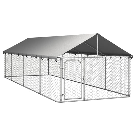 NNEVL Outdoor Dog Kennel with Roof 600x200x150 cm-0