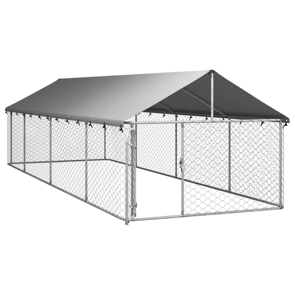 NNEVL Outdoor Dog Kennel with Roof 600x200x150 cm-3