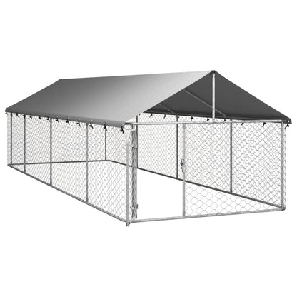 NNEVL Outdoor Dog Kennel with Roof 600x200x150 cm-3