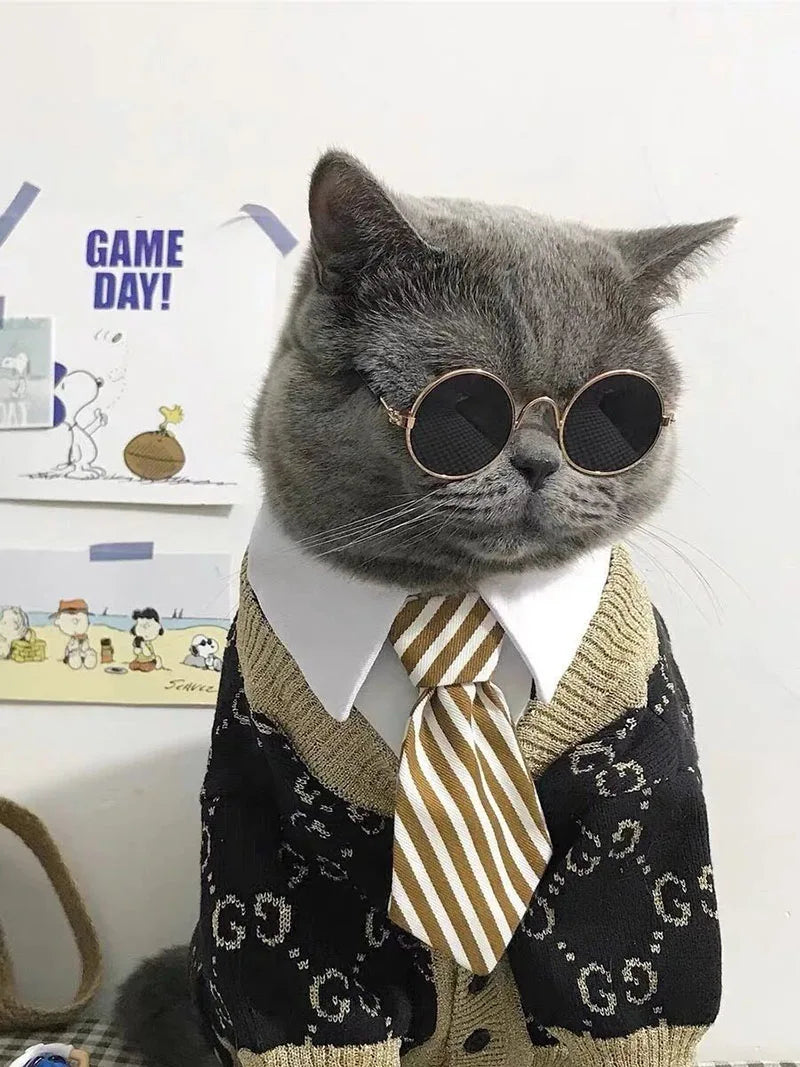 Pet Accessories Cat Glasses Non-slip Kitten Glasses Small Dog Sunglasses Puppy Kitty Cat Sunglasses Cosplay Costume Photos Props