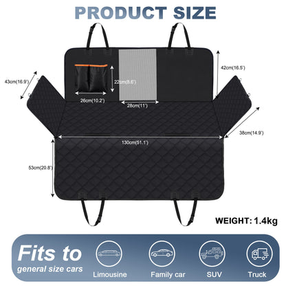 NNEDSZ Dog Car Seat Cover, Waterproof Pet Seat Cover for Back Seat with Side Flaps, Non-Slip Durable Scratchproof Dog Hammock for Cars, Trucks and SUVs-1